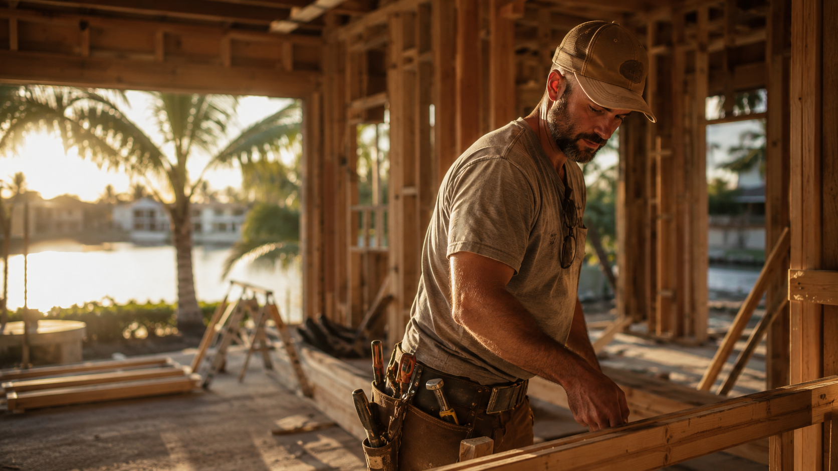 Licensed general contractor framing a home renovation in New Port Richey, FL — Power Contractor Group CGC1539545